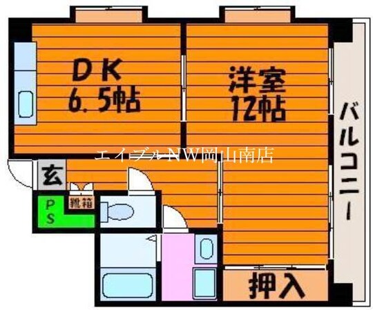 大安寺駅 徒歩26分 6階の物件間取画像